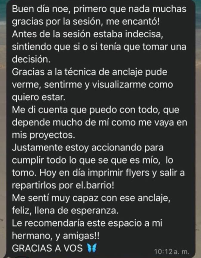Testimonio WhatsApp - Cliente agradecida